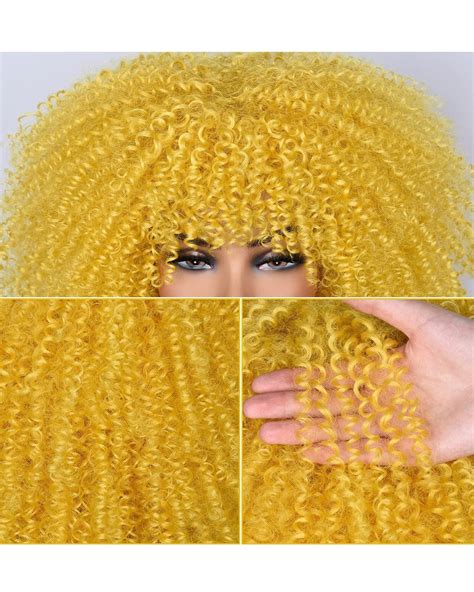 yellow wig curly